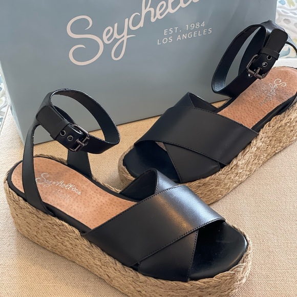 SEYCHELLES Leather Platform Espadrille Sandals Women’s Size 7.5 - NEW IN BOX - Picture 2 of 6